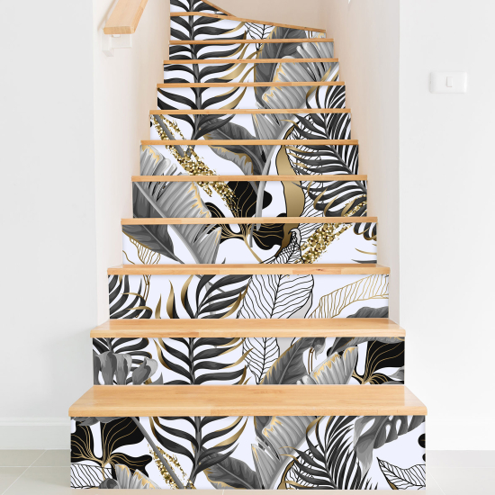 Stair riser stickers - Tropical leaves