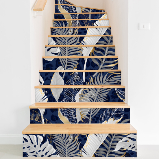 Stair riser stickers - Tropical leaves