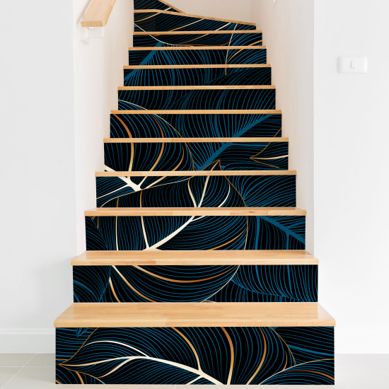 Stair riser stickers - Tropical leaves