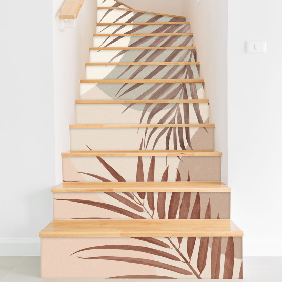 Stair riser stickers - Tropical leaves