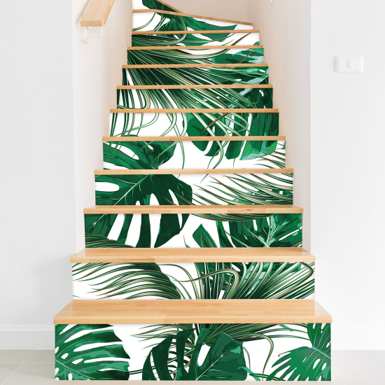 Stair riser stickers - Tropical leaves