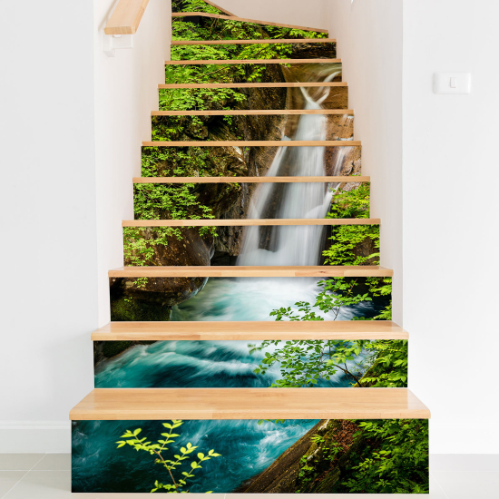 Stair riser stickers - Waterfall