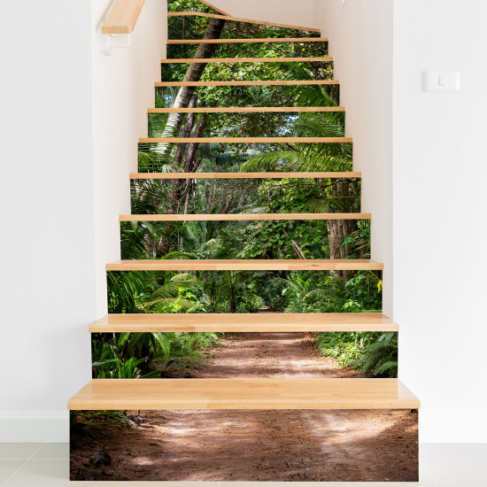 Stair riser stickers - Wooded road