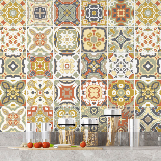 Tiles Stickers - Cement tile pattern