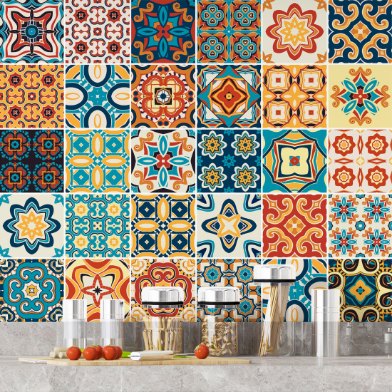 Tiles Stickers - Cement tile pattern