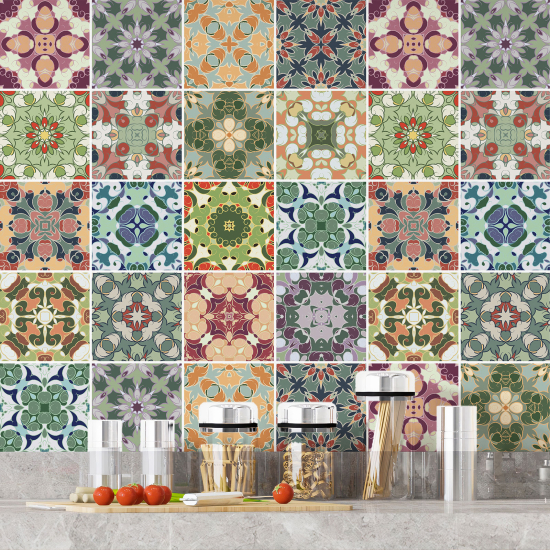 Tiles Stickers - Cement tile pattern