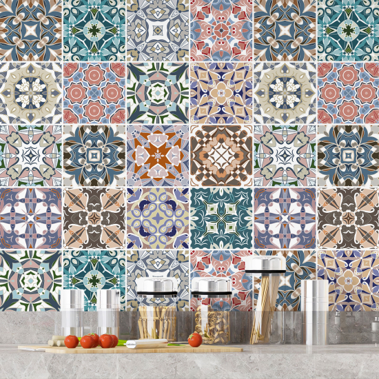 Tiles Stickers - Cement tile pattern