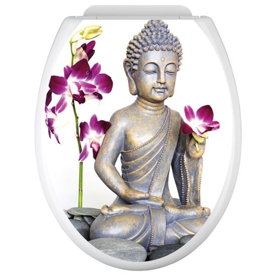 Toilet seat sticker - Buddha orchids