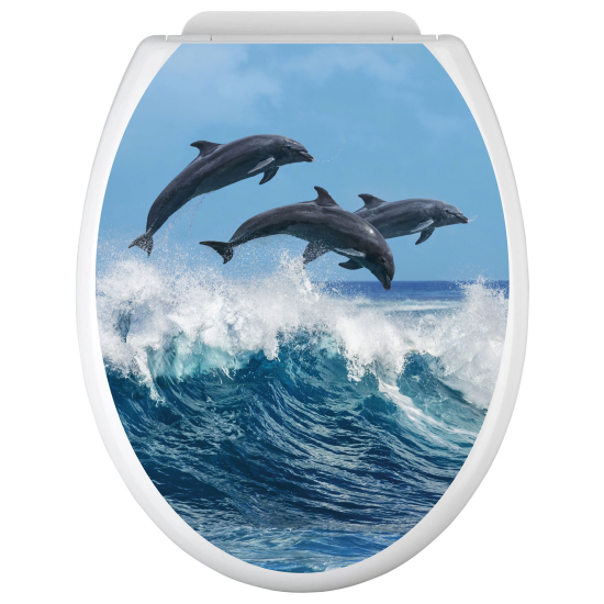 Toilet seat sticker - Dolphins