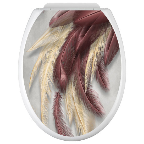 Toilet seat sticker - Feathers