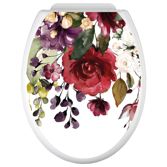 Toilet seat sticker - Flowers