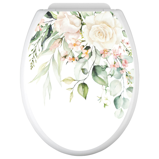 Toilet seat sticker - Flowers