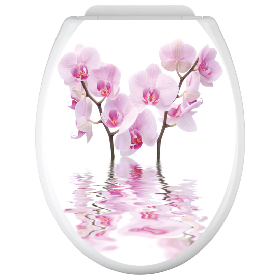 Toilet seat sticker - Orchids