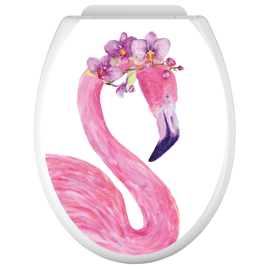 Toilet seat sticker - Pink flamingo