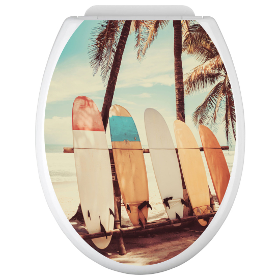 Toilet seat sticker - Surfboards