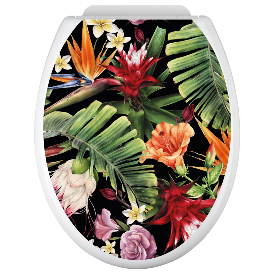 Toilet seat sticker - Tropical flowers