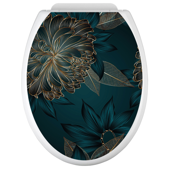 Toilet seat sticker - Tropical flowers