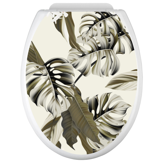 Toilet seat sticker - Tropical Leaves