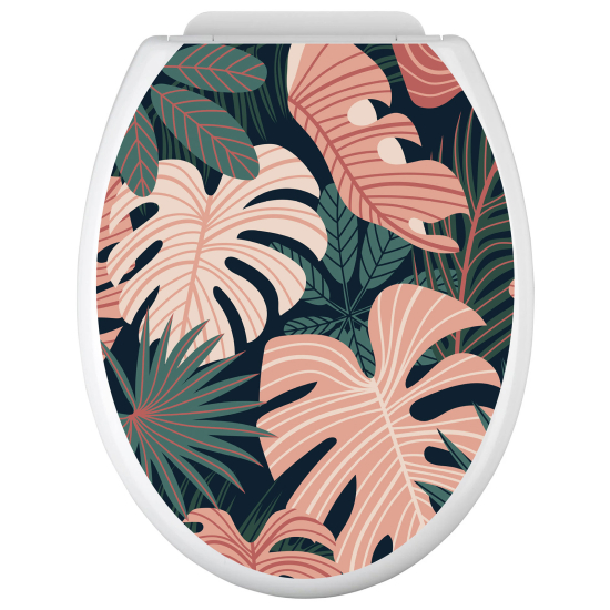 Toilet seat sticker - Tropical Leaves