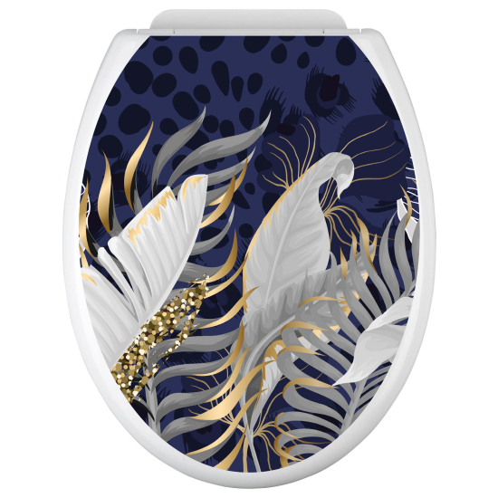 Toilet seat sticker - Tropical Leaves