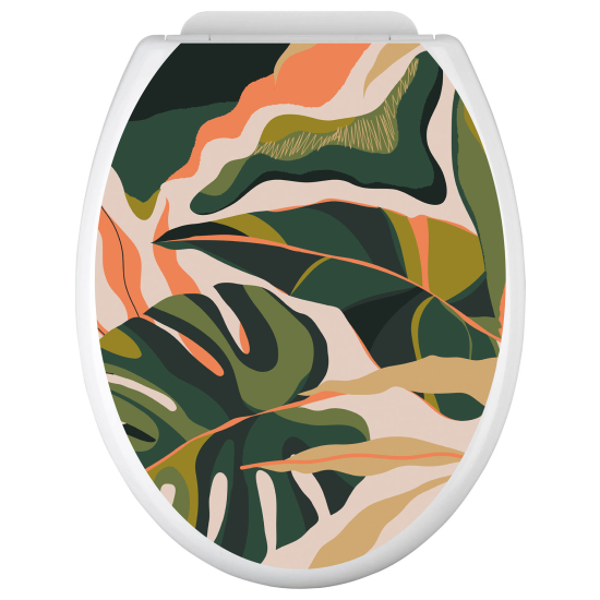 Toilet seat sticker - Tropical Leaves