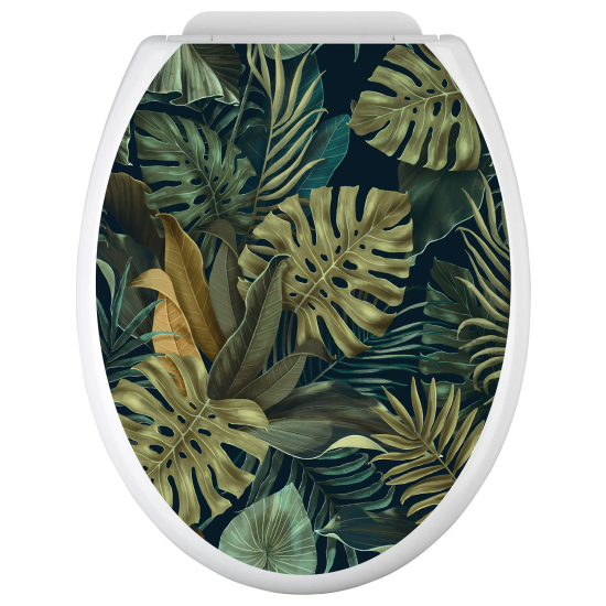 Toilet seat sticker - Tropical Leaves