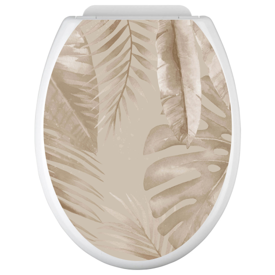 Toilet seat sticker - Tropical Leaves