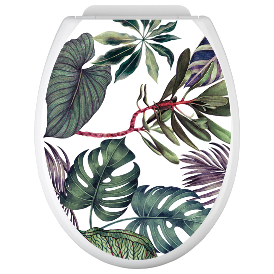 Toilet seat sticker - Tropical Leaves