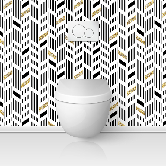 Toilets Self Adhesive - Chevron Pattern