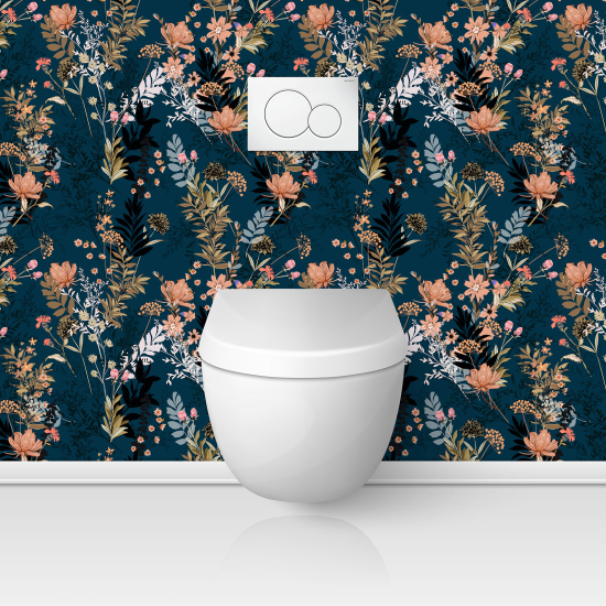 Toilets Self Adhesive - Flowers