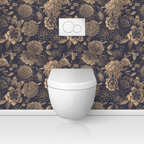 Toilets Self Adhesive - Flowers Butterflies