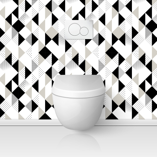 Toilets Self Adhesive - Geometric Pattern