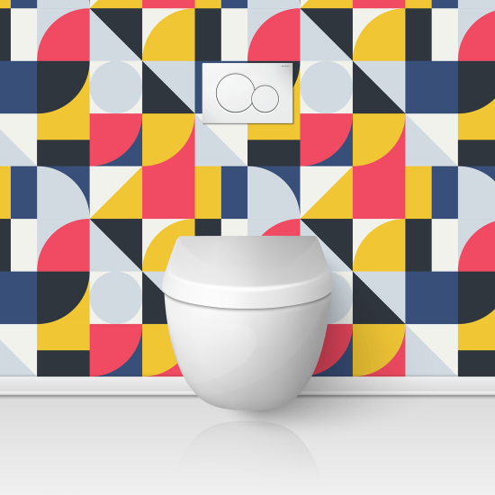 Toilets Self Adhesive - Geometric pattern