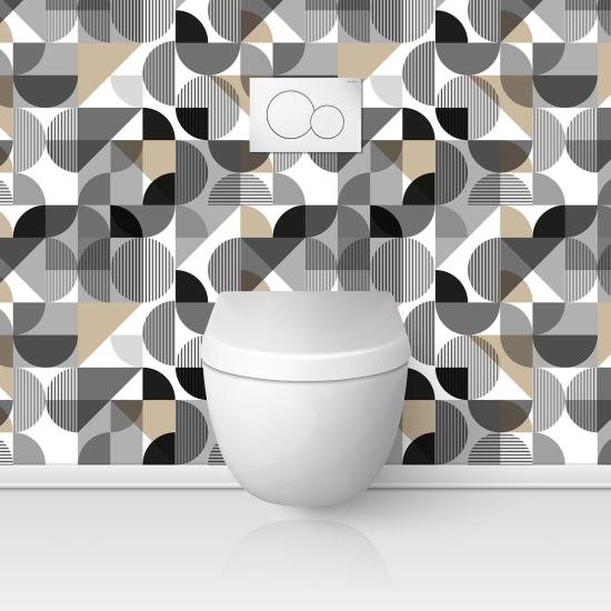 Toilets Self Adhesive - Geometric pattern