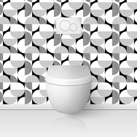 Toilets Self Adhesive - Geometric pattern