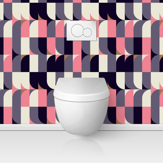 Toilets Self Adhesive - Geometric pattern