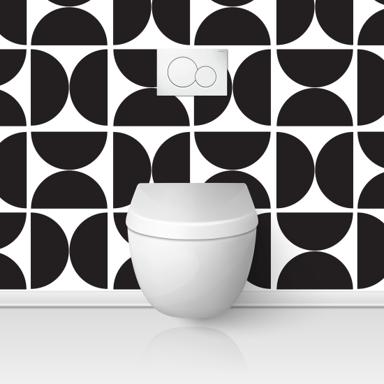 Toilets Self Adhesive - Geometric pattern