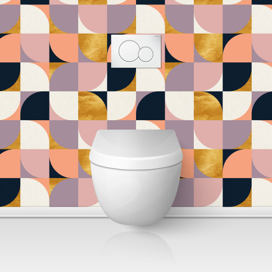 Toilets Self Adhesive - Geometric pattern