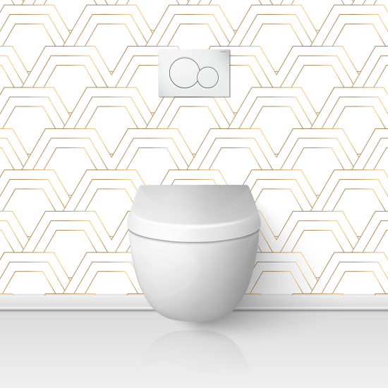 Toilets Self Adhesive - Geometric pattern