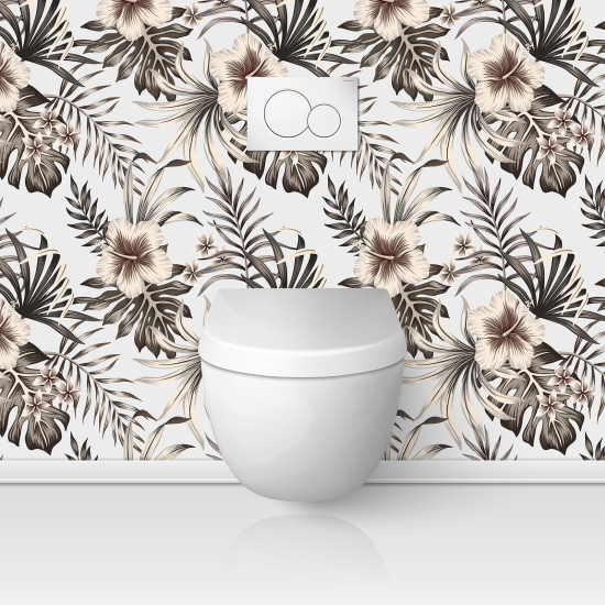 Toilets Self Adhesive - Tropical Flowers