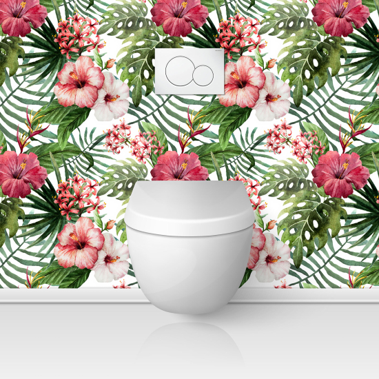 Toilets Self Adhesive - Tropical Flowers