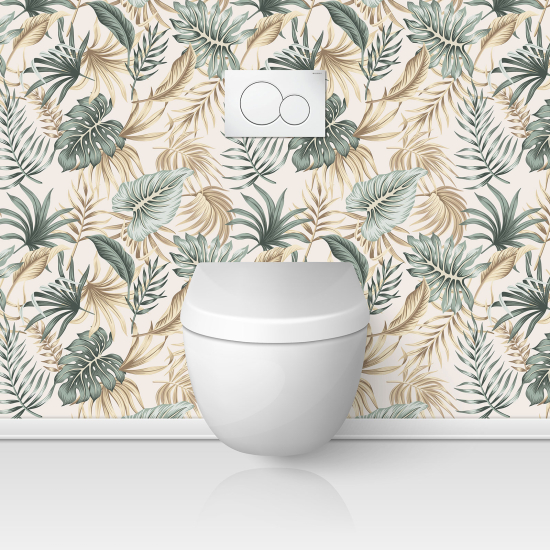 Toilets Self Adhesive - Tropical Leaves