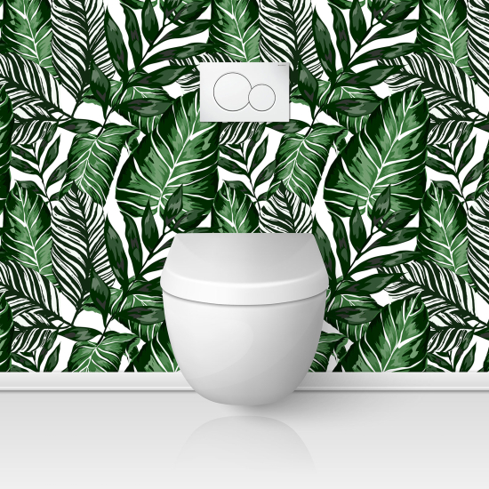 Toilets Self Adhesive - Tropical Leaves