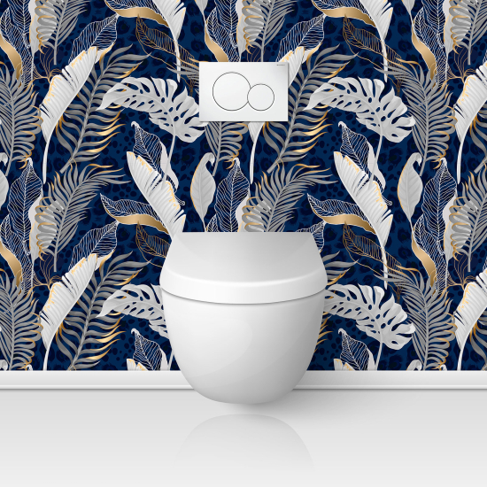 Toilets Self Adhesive - Tropical Leaves