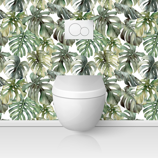 Toilets Self Adhesive - Tropical Leaves