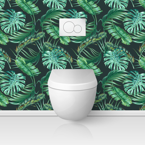 Toilets Self Adhesive - Tropical Leaves