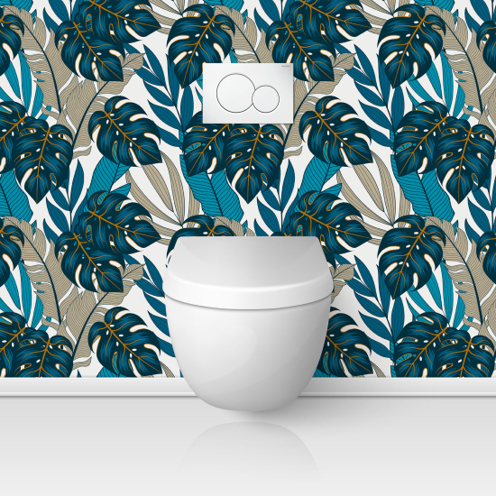 Toilets Self Adhesive - Tropical Leaves