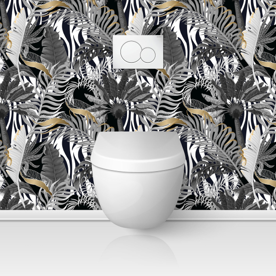 Toilets Self Adhesive - Tropical Leaves