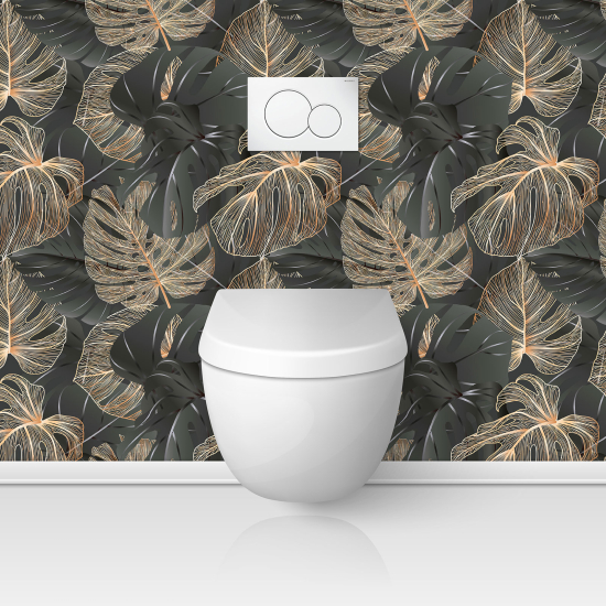 Toilets Self Adhesive - Tropical Leaves