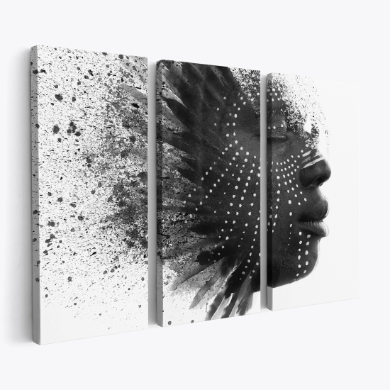 Triptych Canvas Prints - African woman face